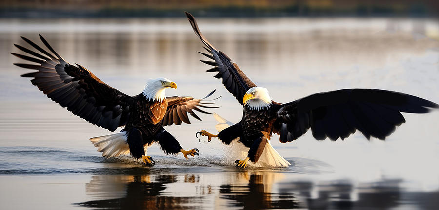Fighting Eagles Digital Art by Joe Granita