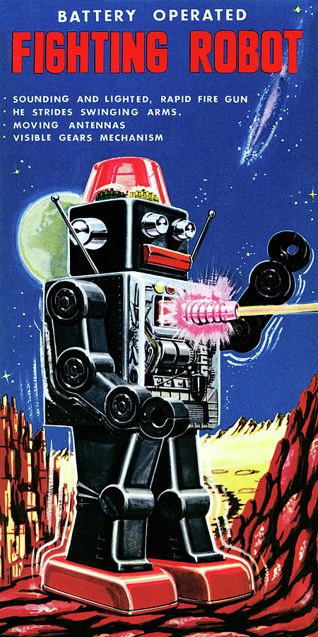 Fighting Robot Drawing by Vintage Toy Posters | Fine Art America