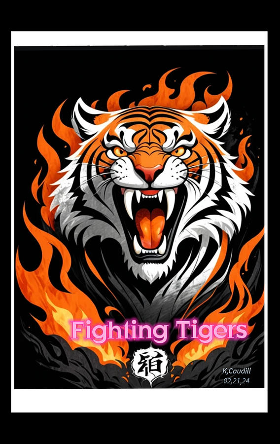 Fighting Tigers Digital Art by Kevin Caudill