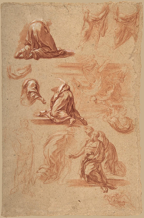 Figural Studies Drawing by Marco Benefial