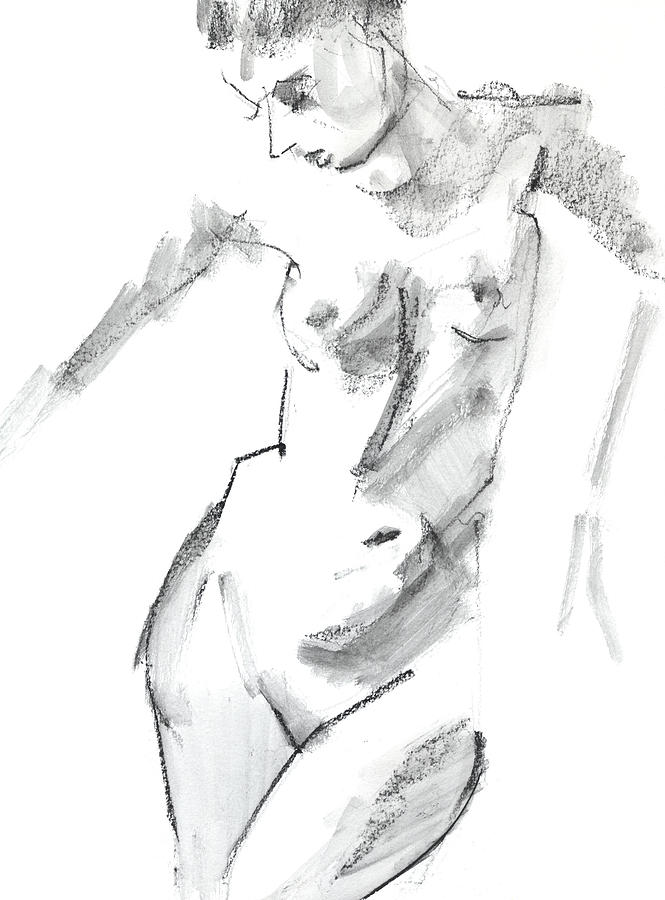 Nude Drawing - Figure 201804 by Chris N Rohrbach