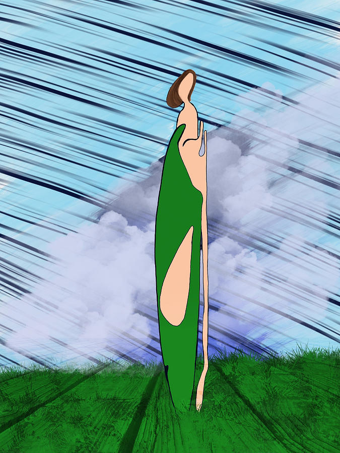 Figure In Landscape With Planks  Digital Art by JC Armbruster