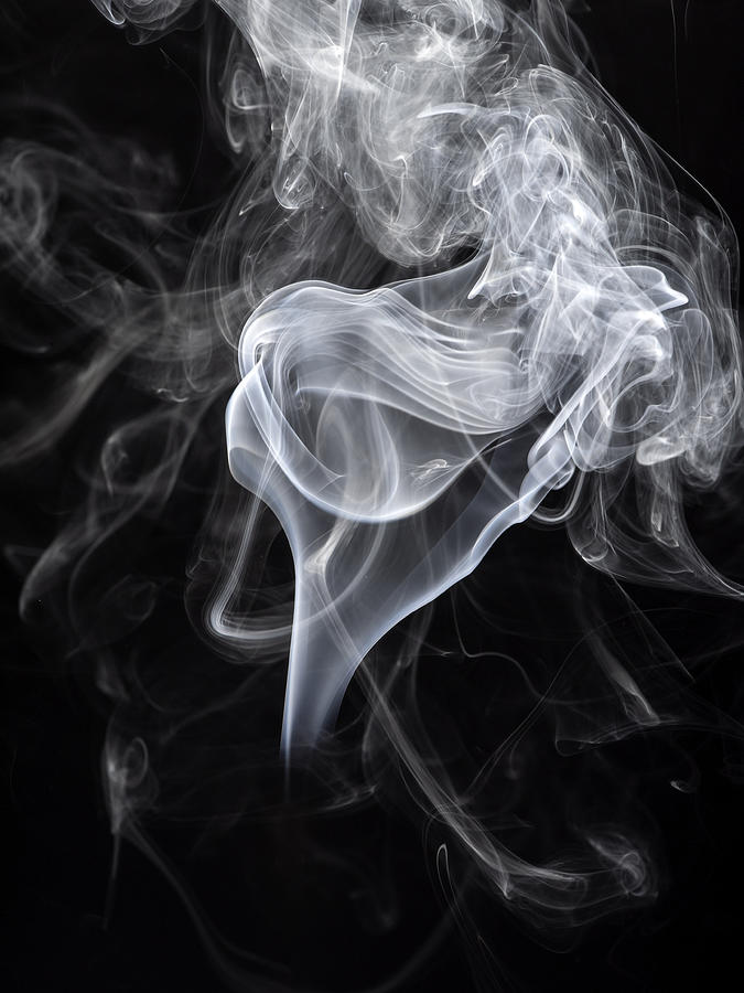 Figures and forms of white smoke in movement on a black bottom Photograph by Jose A. Bernat Bacete