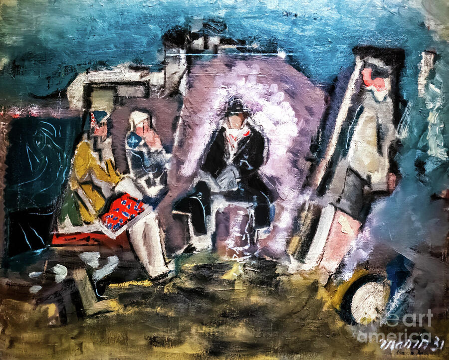 Figures in a Waiting Room by John Marin 1931 Painting by John Marin