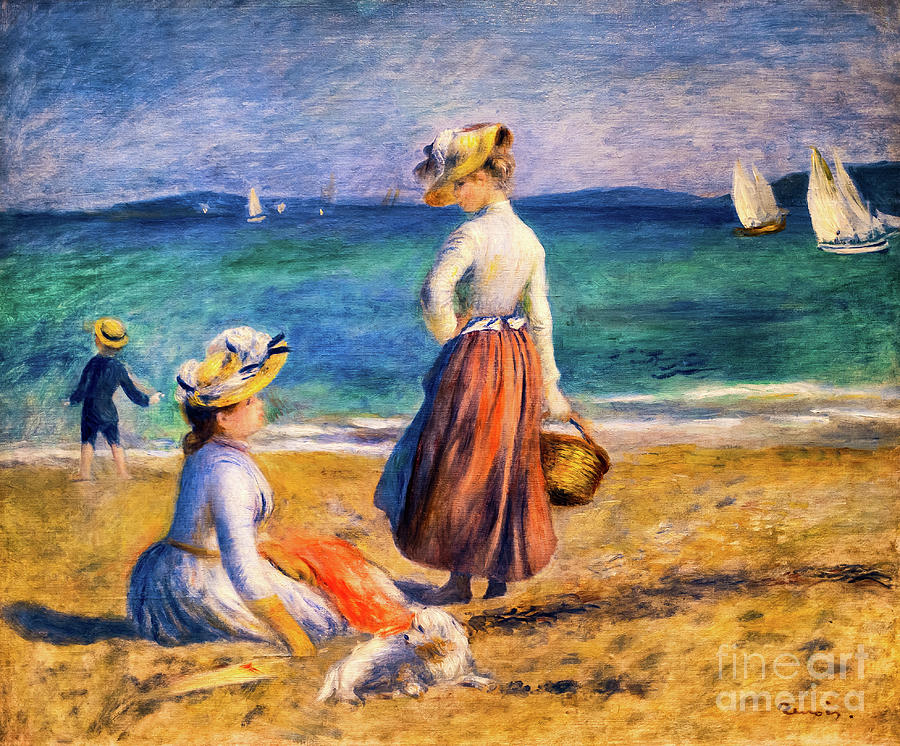 Figures on the Beach by Auguste Renoir 1890 Painting by Auguste Renoir