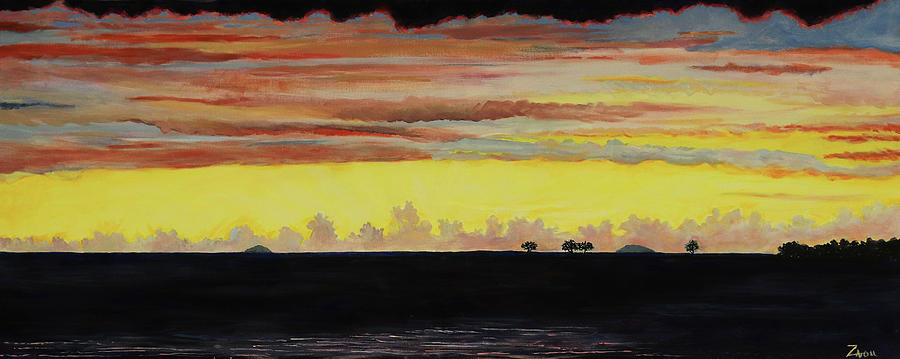 Fiji Sunset Painting by Zavou Art - Fine Art America