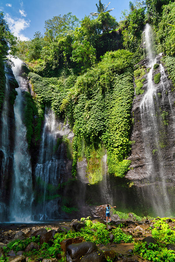 Fiji waterfall or Triple waterfall, Bali, Indonesia Photograph by Mauro Tandoi