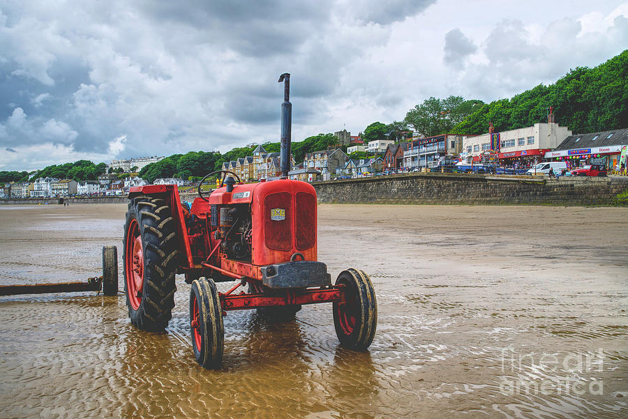 Filey Beach Tractor  Photograph by Alison Chambers