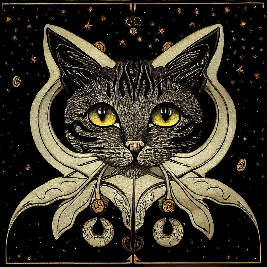 Cat Filigree #1 Digital Art by Ryan Lawcock - Fine Art America