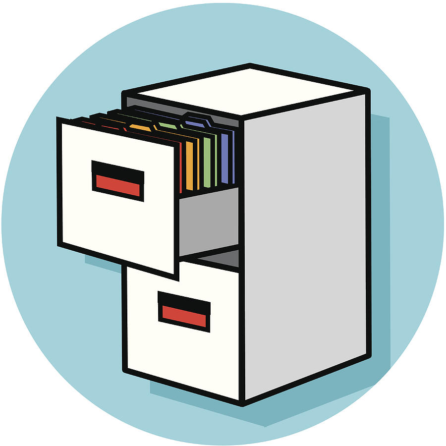 Filing Cabinet Icon Drawing by Kathykonkle