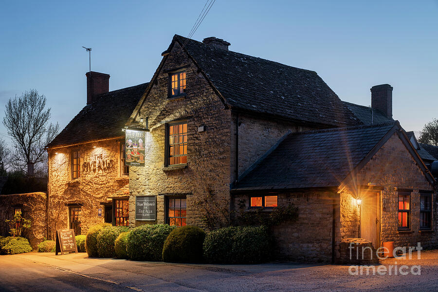 Filkins Pub at Dusk Cotswolds Photograph by Tim Gainey