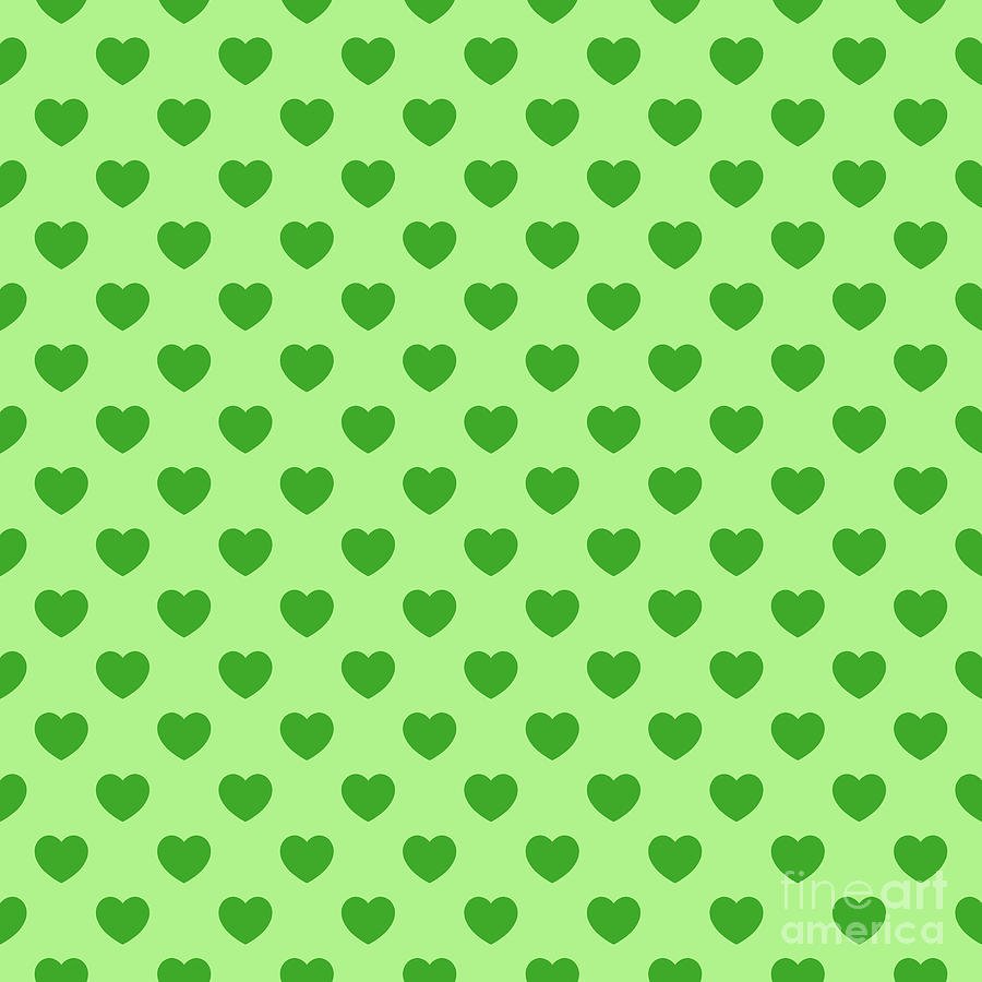 Filled Heart Dot Pattern in Light Apple And Grass Green n.2810 Painting by Holy Rock Design