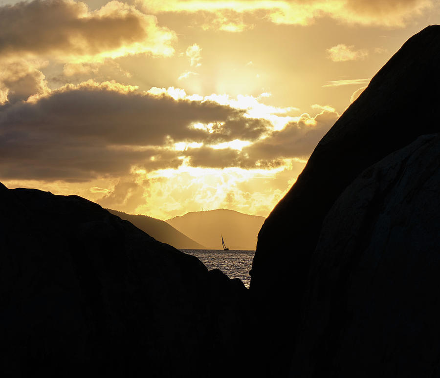 Paradise Photograph - Filled sails in the sunset by Andy Millard