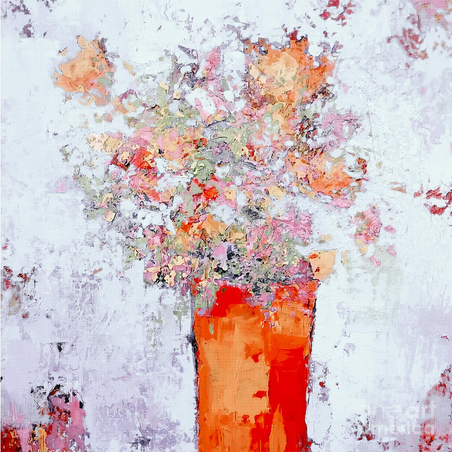Filled with Joy Modern Floral Painting in Pastel Colors Painting by Patricia Awapara