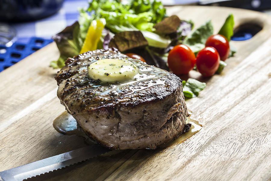 Fillet Steak and salad - the new healthy Photograph by Bill Davies SA