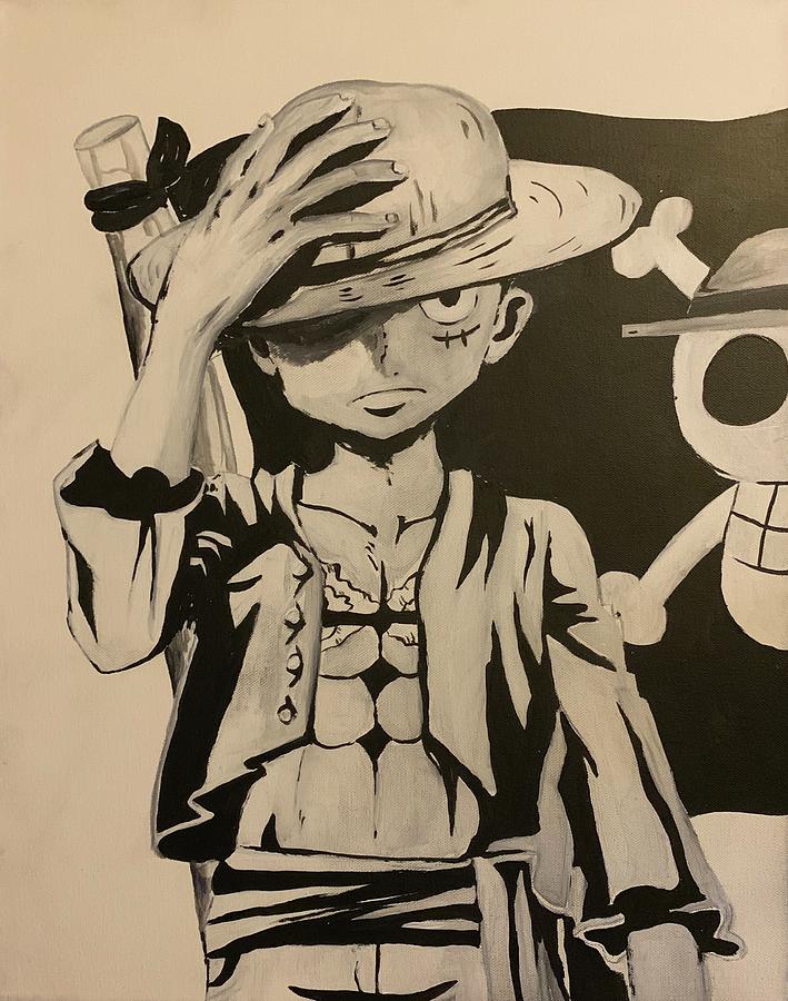 Film Noir Luffy One Piece Painting By Amanda Minerva