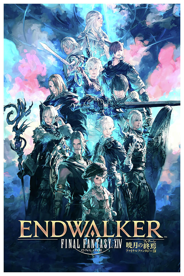 Final Fantasy XIV Online Endwalker Game Poster Digital Art by Mary Garlock