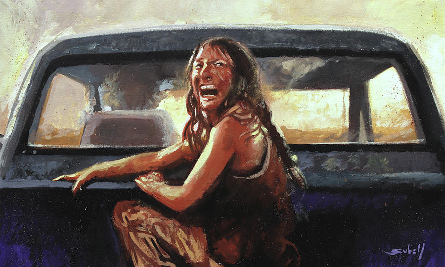 Final Girl Texas Chainsaw Massacre Painting by Sv Bell