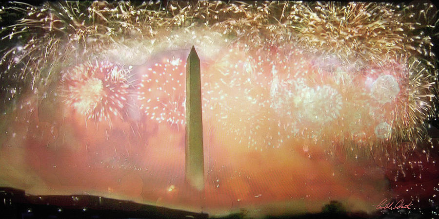 Finali - Washington Monument - Inauguration Day 2021 Painting by Michele Avanti