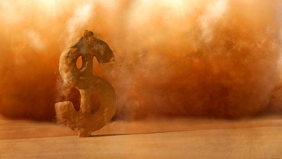 Financial Crisis , Sandstorm Dollar sign dissolve Photograph by Altayb