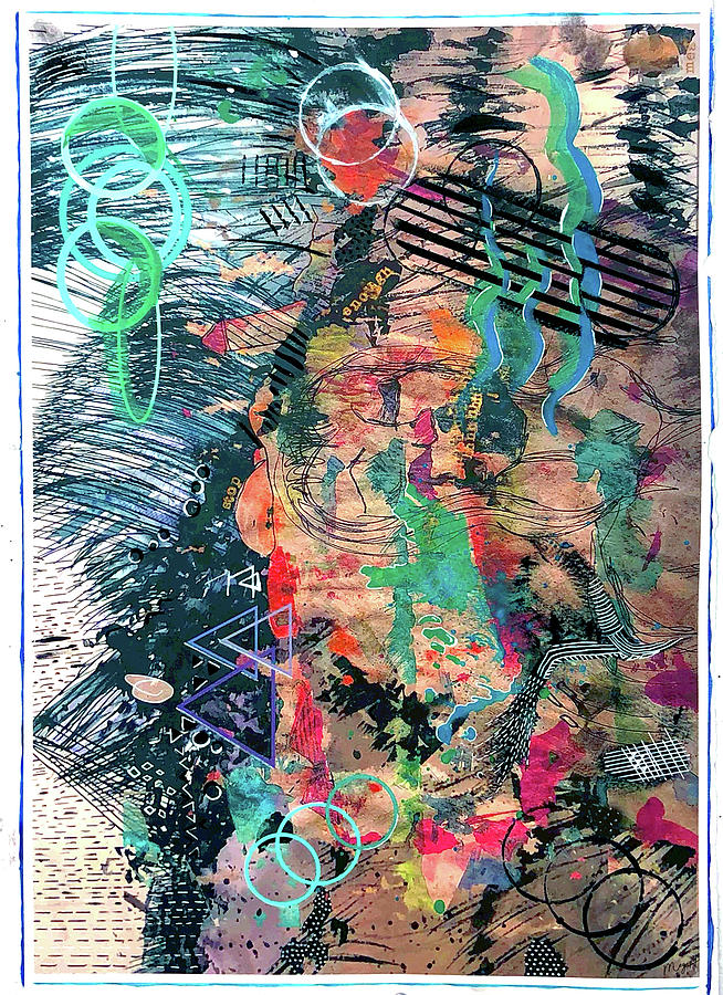 Abstract Mixed Media - Find Less by MegH
