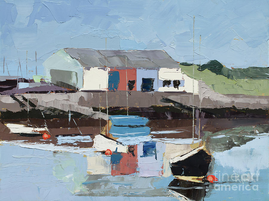 Findhorn Marina - Plein Air, 2015 Painting by PJ Kirk