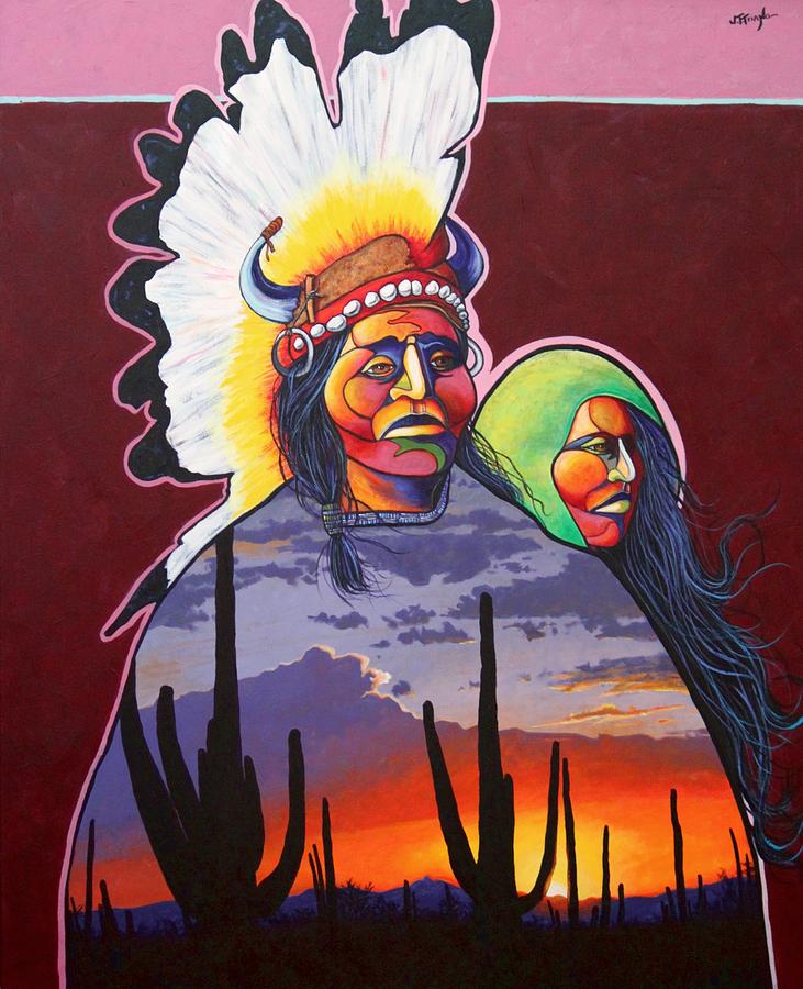 Native American Indians Painting - Finding Inner Peace by Joe  Triano