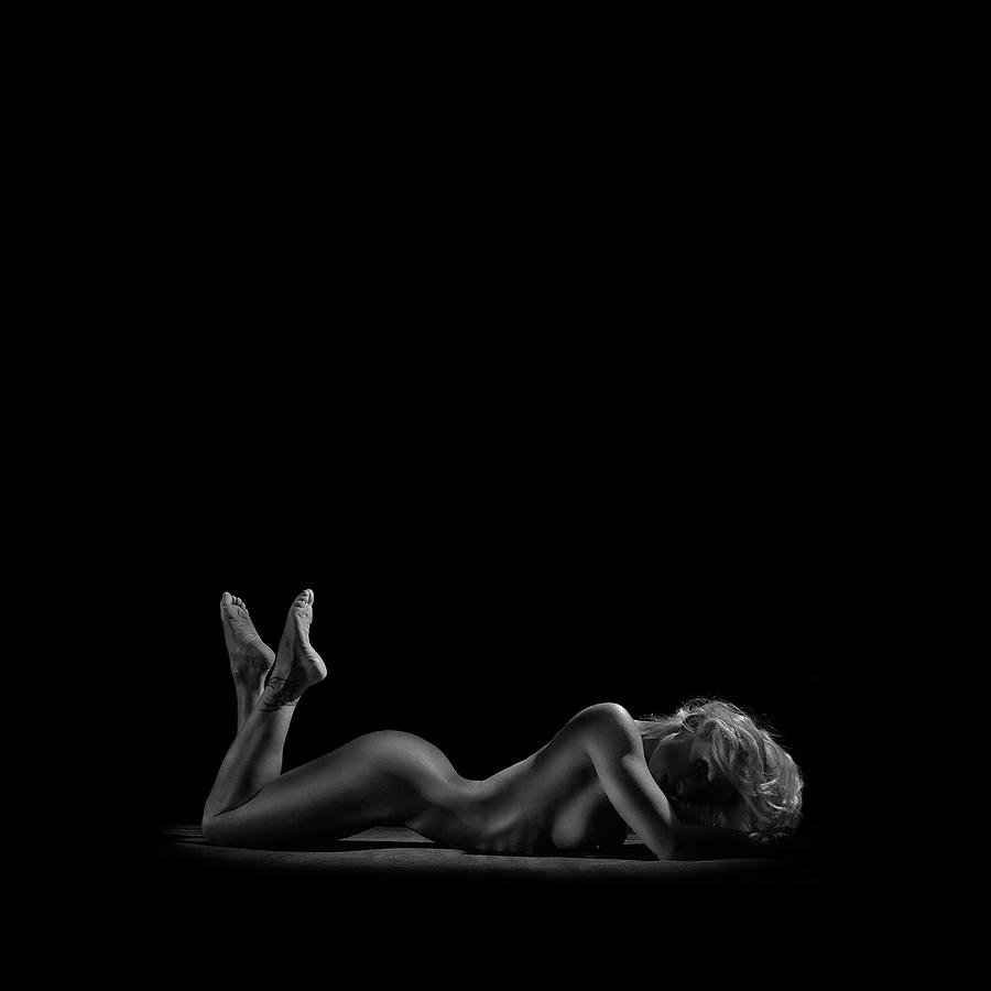 Black And White Photograph - Fine Art Nude Woman Bodyscape 10 by Az Jackson