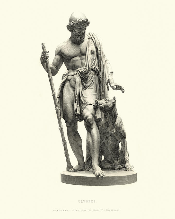 Fine Art Statue, Ulysses (Odysseus), after L Macdonald, 1855 Drawing by Duncan1890