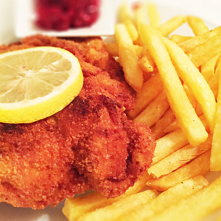 Fine served cordon bleu with french fries Photograph by Kaarsten