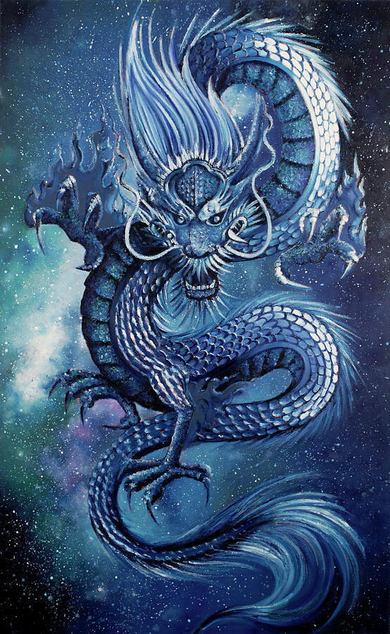 Finger Painting - Celestial Dragon Painting by Lorraine McMillan - Fine ...