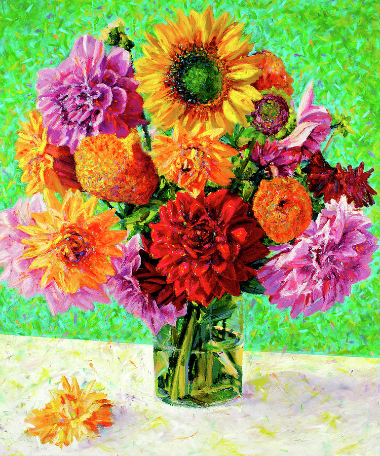 Finger Painting - Summer Flowers Painting by Lorraine McMillan