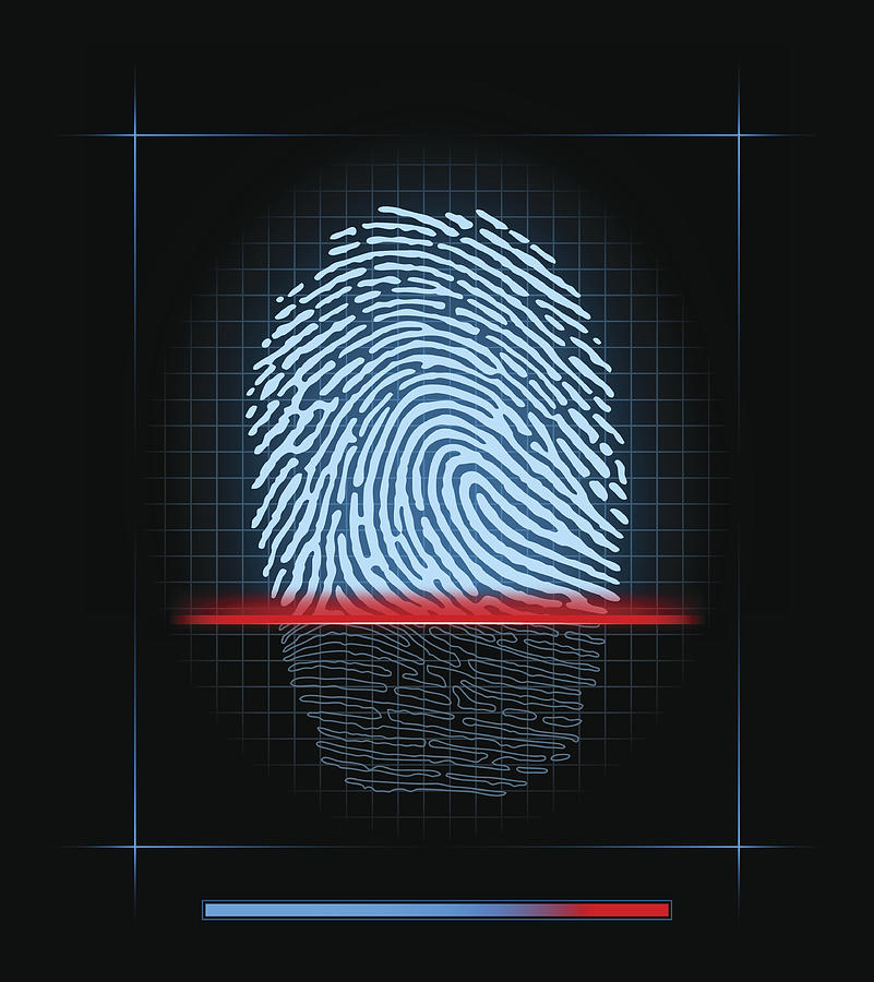 Fingerprint scanner Drawing by Juffin