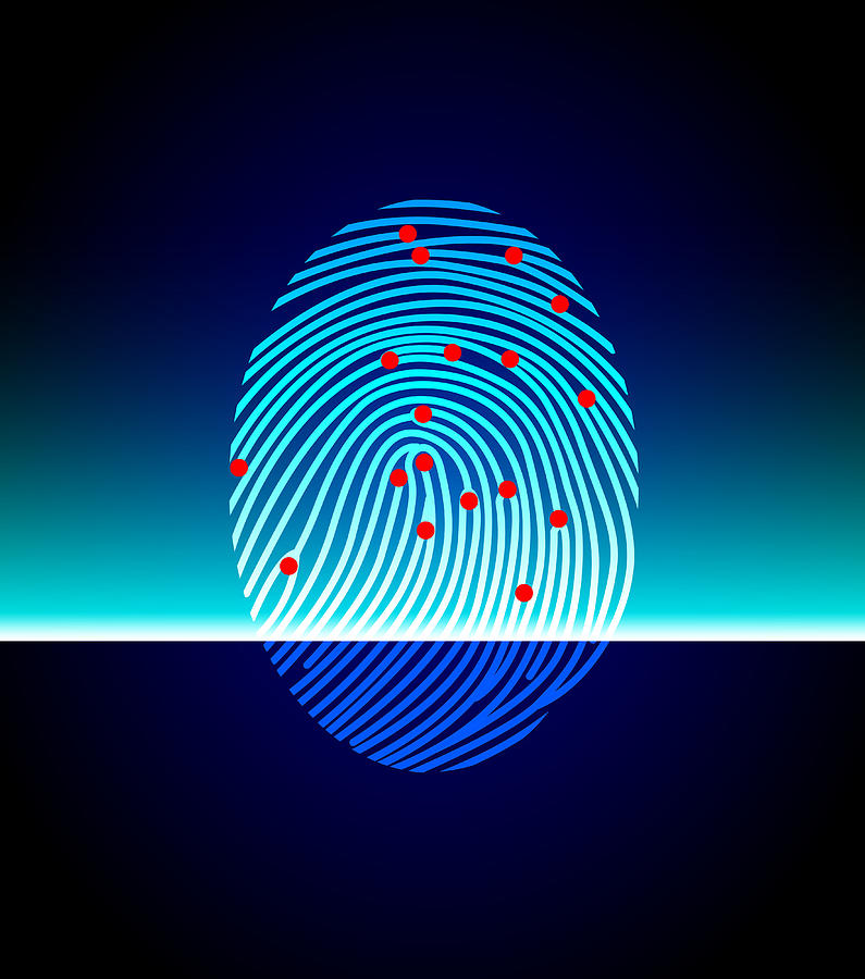 Fingerprint scanning Drawing by Lvcandy