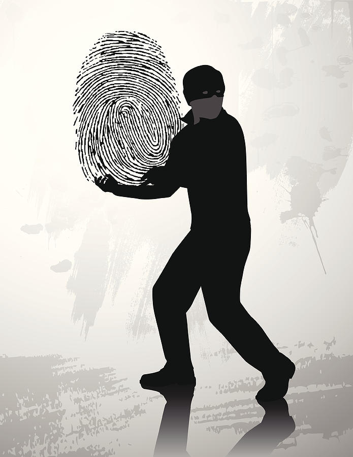 Fingerprint thief silhouette Drawing by Chipstudio Fingerprint thief silhouette Drawing by Chipstudio