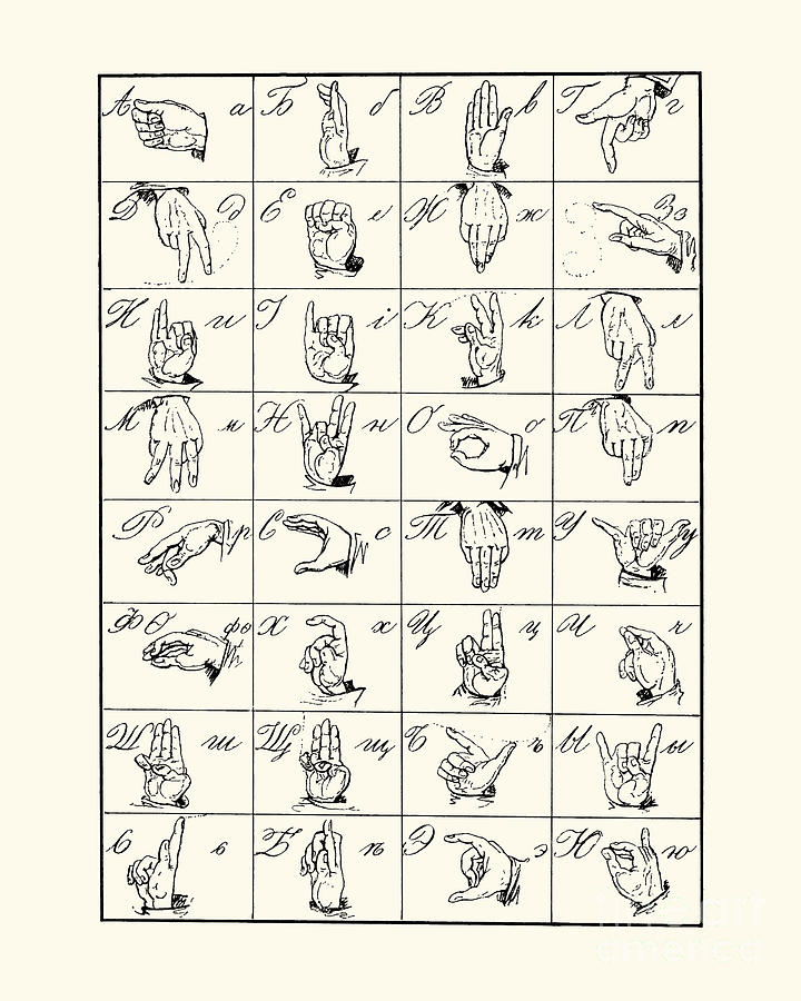 Sign Digital Art - Fingerspelling Diagram by Madame Memento