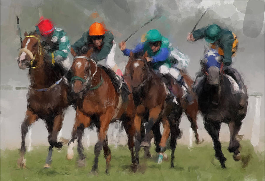 Finishline Painting by Gary Arnold