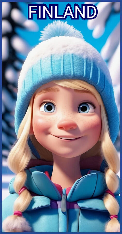 Animated Character Digital Art - FINLAND Claymation Girl by William Thompson