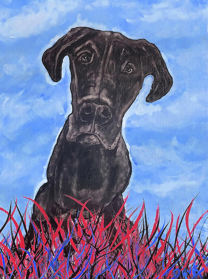 Animal Painting - Finley Blue by Dink Densmore