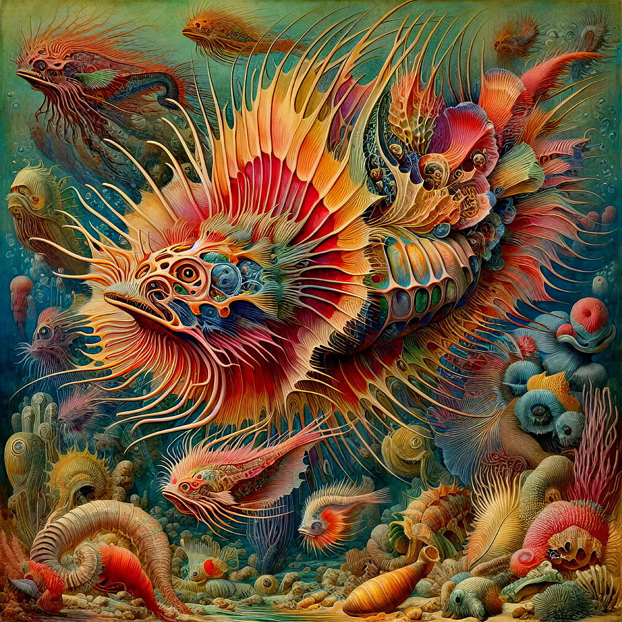 Finley, The Big Fish in School Digital Art by Russ Harris