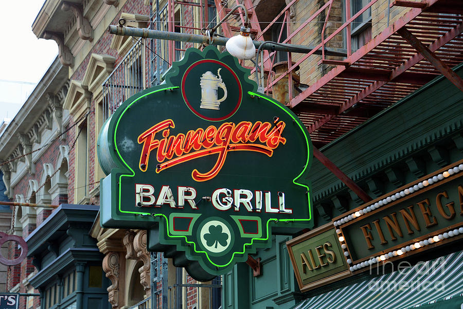 Finnegans Bar and Grill sign  Photograph by David Lee Thompson