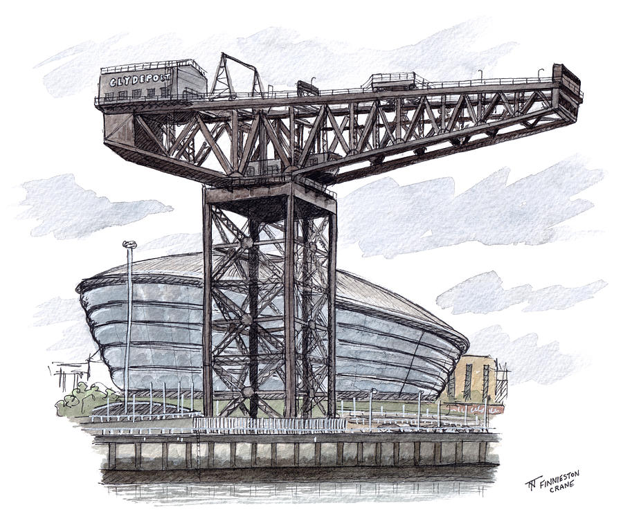 Crane Painting - Finnieston Crane Glasgow by Tom Napper