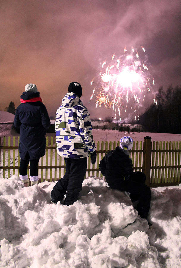 Finnish New Year Fireworks Photograph by Richard Gunn