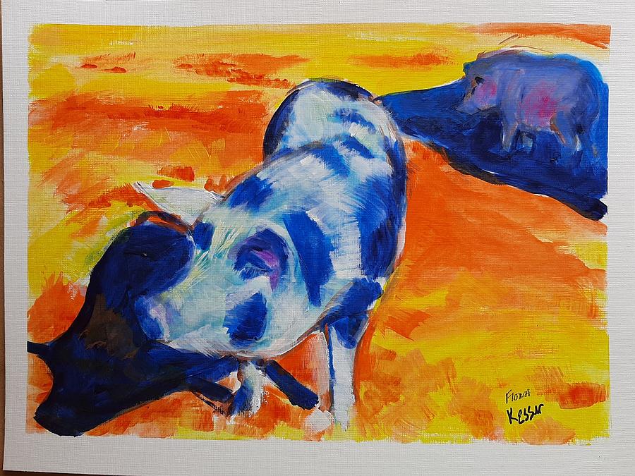 Fiona the Pig Painting by Kaytee Esser