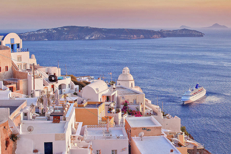 Fira by the sea Photograph by Kostas Petrakos Fira by the sea Photograph by Kostas Petrakos