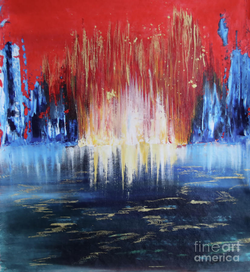 Fire and Ice Global Warming  Painting by Cathy Beharriell