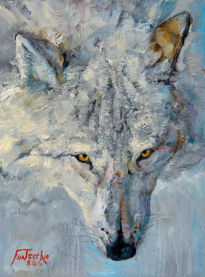 Wolves Painting - Fire and Ice by Jan Fontecchio