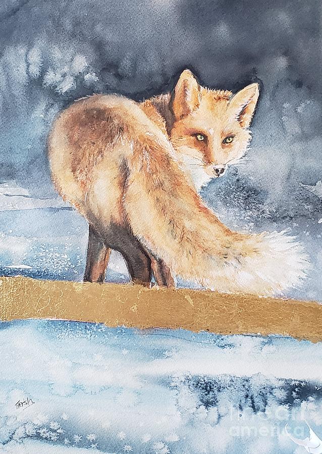 Redfox Mixed Media - Fire and Ice by Patricia Pushaw