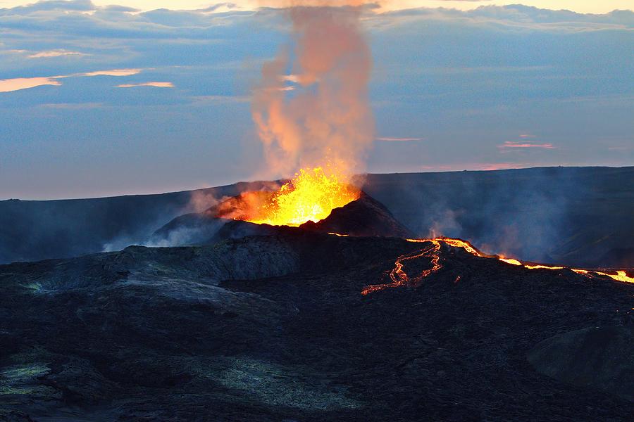 Fire at twilight #2 Photograph by Christopher Mathews