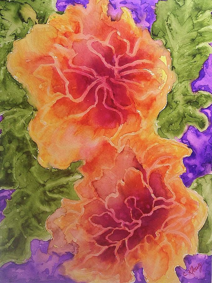 Fire Begonia Painting by Christine Kfoury